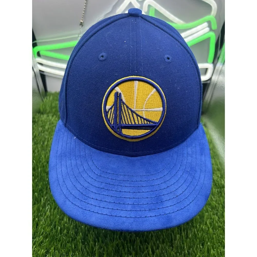 Golden State Warriors‎ Hat Cap Fitted 7 1/2 Blue New Era 59fifty Felt Bill Adult